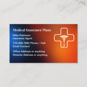 Tarjetas comerciales coloridas de seguro médico