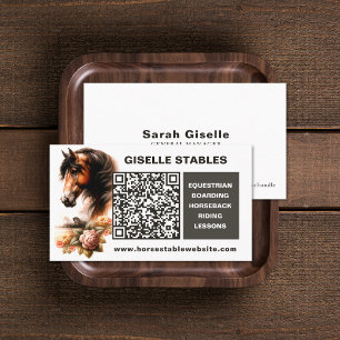 Tarjetas comerciales de caballos con código QR