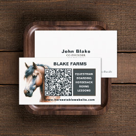 Tarjetas comerciales de caballos con código QR