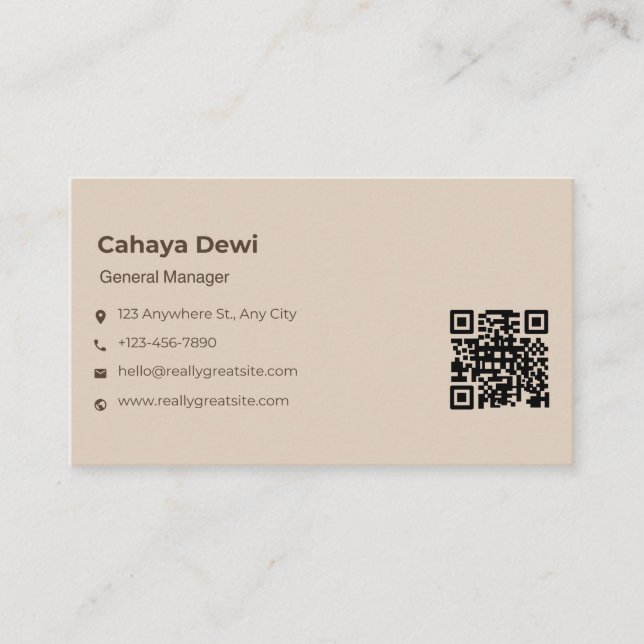 tarjetas comerciales de código Qr rosa (Anverso)