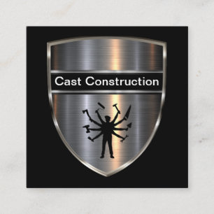 Tarjetas comerciales de construcción únicas en neg