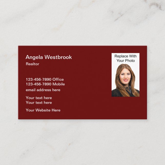 Tarjetas Comerciales De Plantilla Inmobiliaria Par (Anverso)