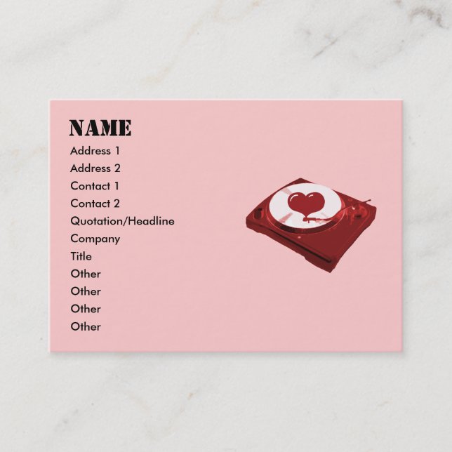 Tarjetas comerciales girables para DJ Heart (Anverso)