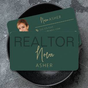 Tarjetas comerciales Gold Real Estate Agent con có