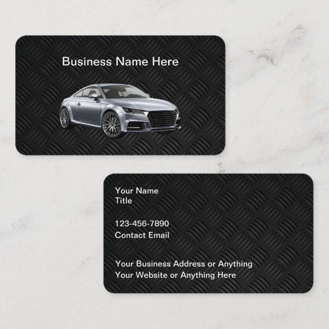 Tarjetas Comerciales Guay Para Un Negocio Automoto (Anverso / Reverso)