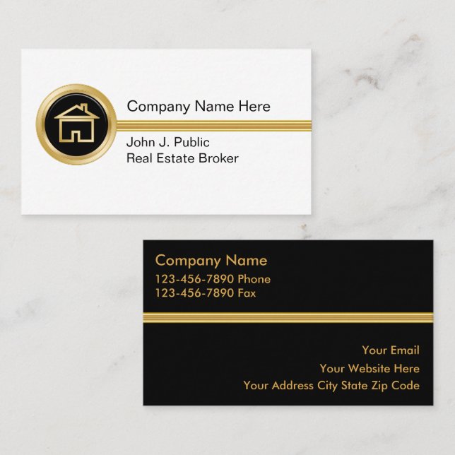 Tarjetas comerciales inmobiliarias de gama alta (Anverso / Reverso)