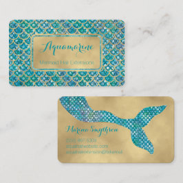 Tarjetas Comerciales Mermaid Verde azuladas y Gold