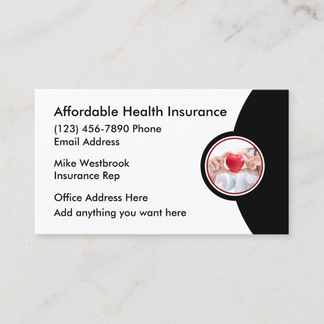 Tarjetas comerciales modernas de Rep Health Insura (Anverso)