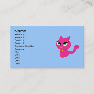 Tarjetas comerciales para gatos rosados