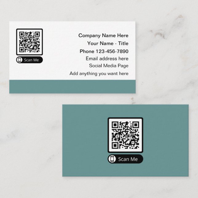 Tarjetas comerciales promocionales de código QR es (Anverso / Reverso)