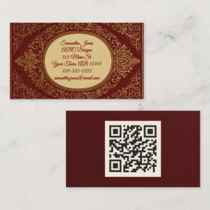 Tarjetas comerciales Royal Red & Gold Grabado en r