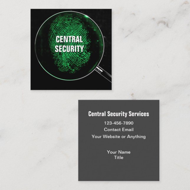 Tarjetas comerciales únicas de servicios de seguri (Anverso / Reverso)