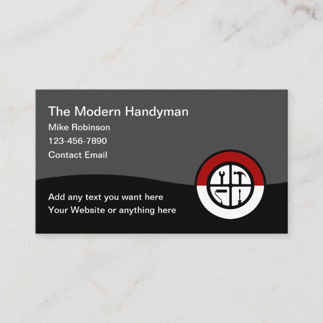 Tarjetas comerciales únicas y modernas de Handyman (Anverso)