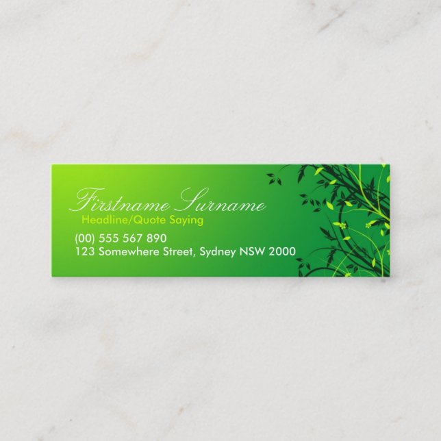 Tarjetas compactas de las hojas verdes frescas de (Anverso)
