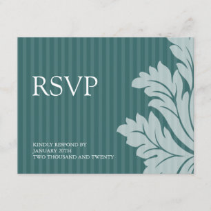 Tarjetas con clase de RSVP del damasco