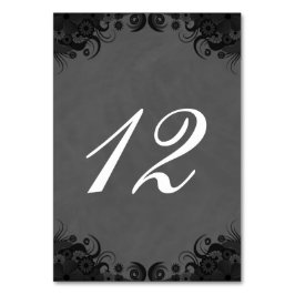 Tarjetas con el número de la mesa de recepción de