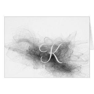 Tarjetas con Monograma de Script - Dramático Negro