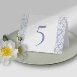 Tarjetas con número de tabla Floral Blue & White B