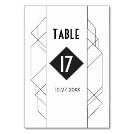 Tarjetas con números de mesa modernistas