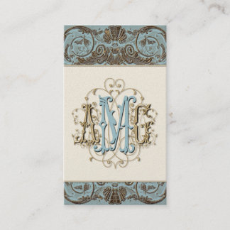 Tarjetas cones monograma barrocas Antiqued