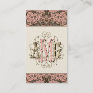 Tarjetas cones monograma barrocas Antiqued
