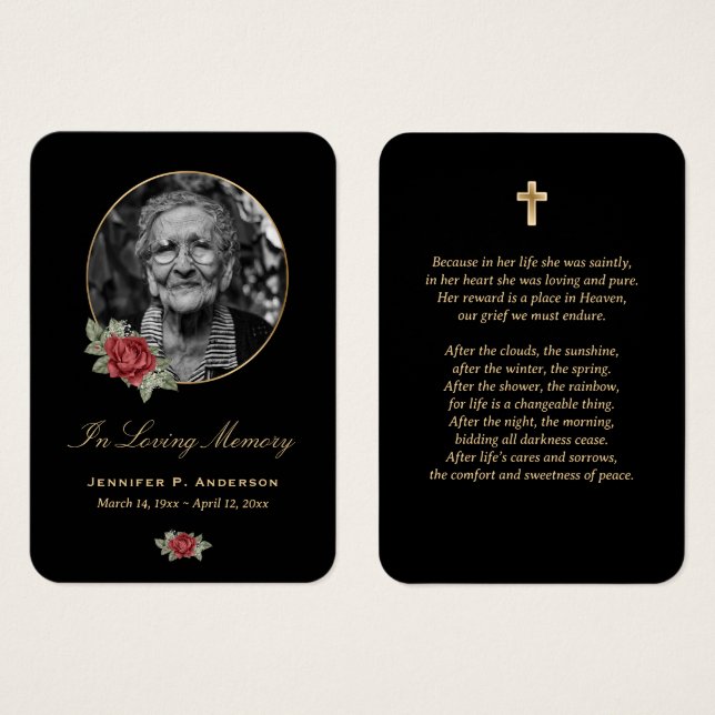 Tarjetas conmemorativas Black Red Gold (Anverso y reverso)