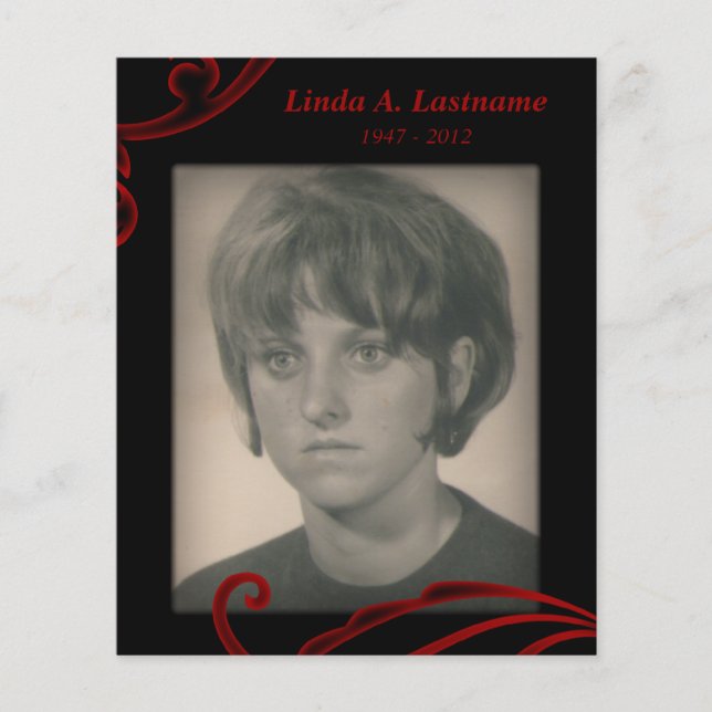 tarjetas conmemorativas de flor rojo (Anverso)