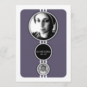 tarjetas conmemorativas púrpuras elipses