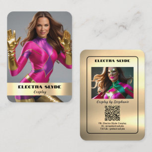 Tarjetas Cosplay de códigos QR de cofre Metalizado