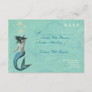 Tarjetas costeras de RSVP de la playa de la sirena