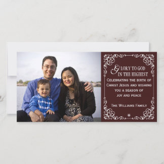 Tarjetas cristianas rojas de la foto del navidad