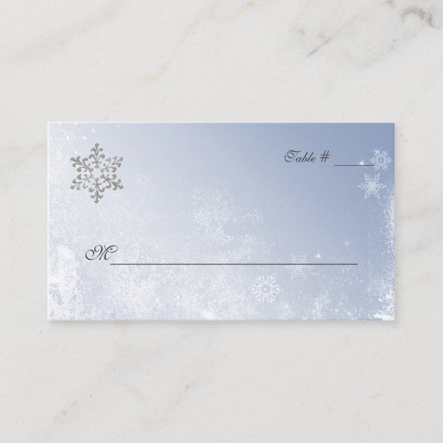 Tarjetas Crystal Blue Winter Wedter Place (Anverso)