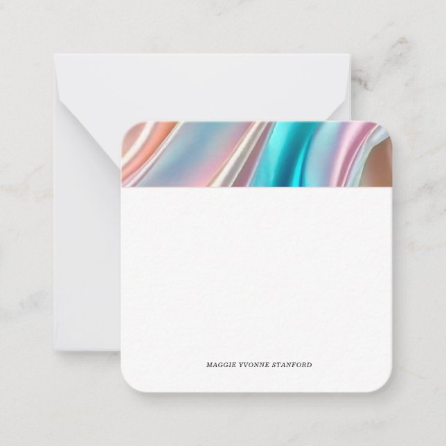 Tarjetas cuadradas con detalles de seda caprichoso (Anverso)