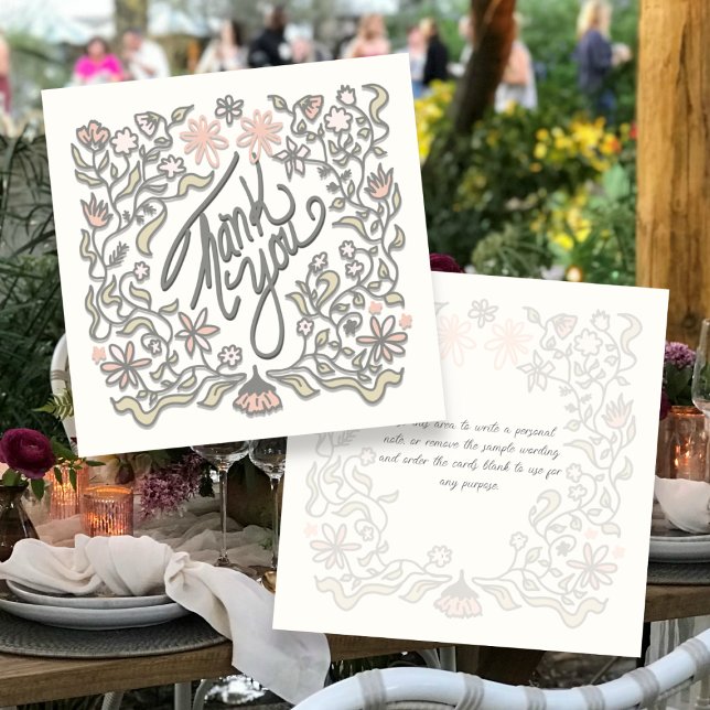 Tarjetas Cuadradas Ilustradas con Borde Floral de  (Subido por el creador)