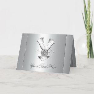 Tarjetas de 25º Aniversario Champagne Plata