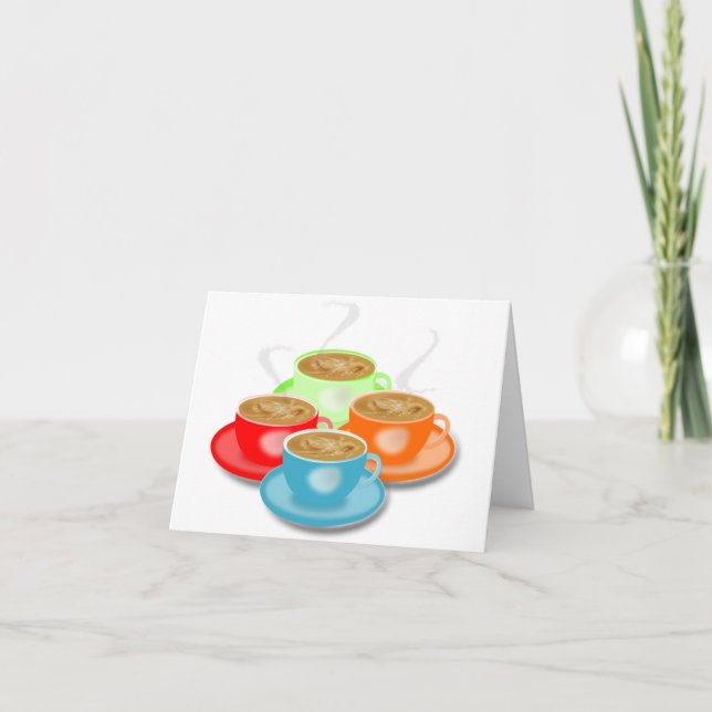 Tarjetas de 4 Tazas de Café (Anverso)