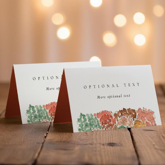 Tarjetas de Acción de Gracias de árboles de otoño  (Watercolor Autumn Trees Thanksgiving Place Card)