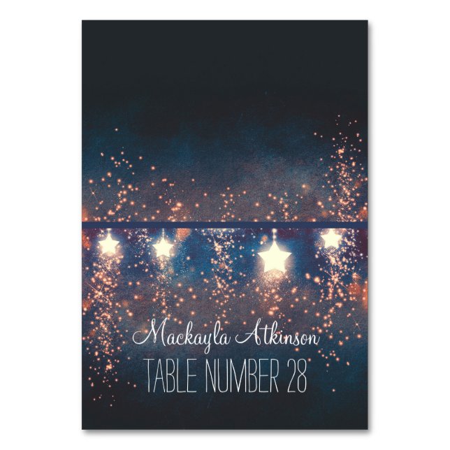 Tarjetas de acompañamiento boda Estrellas de luna (Anverso)