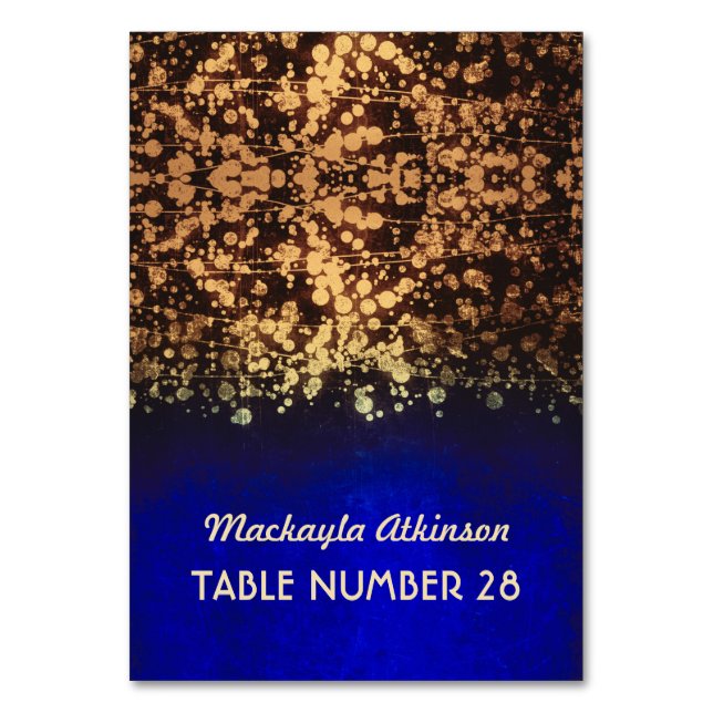 tarjetas de acompañamiento boda luces de cadena or (Anverso)