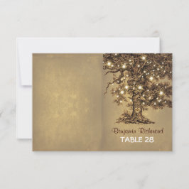 tarjetas de acompañamiento de árbol con luces rúst