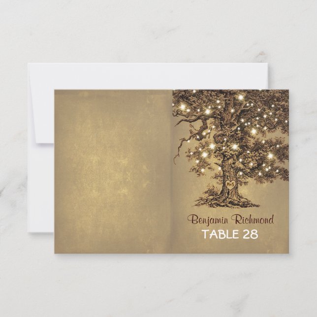 tarjetas de acompañamiento de árbol con luces rúst (Anverso)