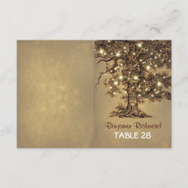 tarjetas de acompañamiento de árbol con luces rúst