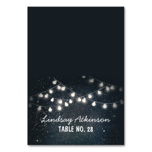 tarjetas de acompañamiento de boda luces de cadena