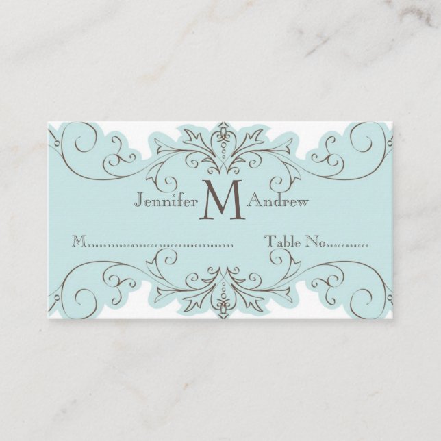 Tarjetas de acompañamiento de la mesa del Boda de  (Anverso)