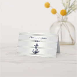 Tarjetas de acompañamiento Navy Azul Ancla Platead