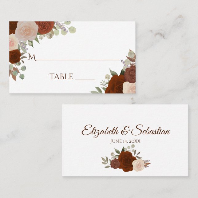 Tarjetas de Acompañamiento para Boda de Rosas Nara (Anverso / Reverso)