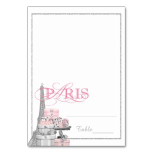 Tarjetas de acompañante de París rosado con carpa