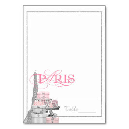 Tarjetas de acompañante de París rosado con carpa