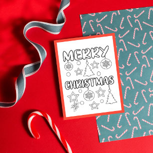 Tarjetas de actividad de página de color navideño