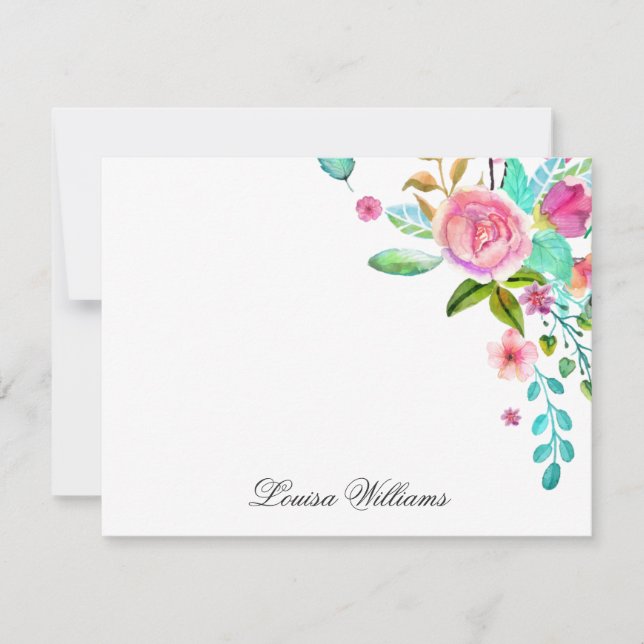 Tarjetas de Acuarela Floral (Anverso)